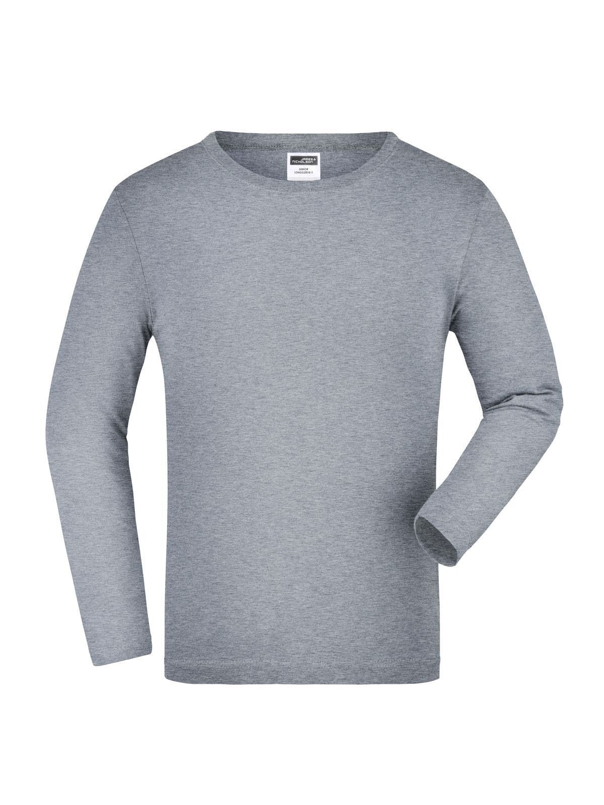Junior Long-Sleeved Medium Kinder T-Shirt – Daiber – Farbe grey-heather – individuell veredelbar