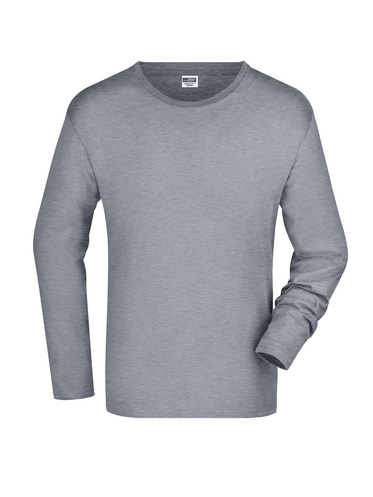 Long-Sleeved Medium Herren T-Shirt – Daiber – Farbe grey-heather – individuell veredelbar