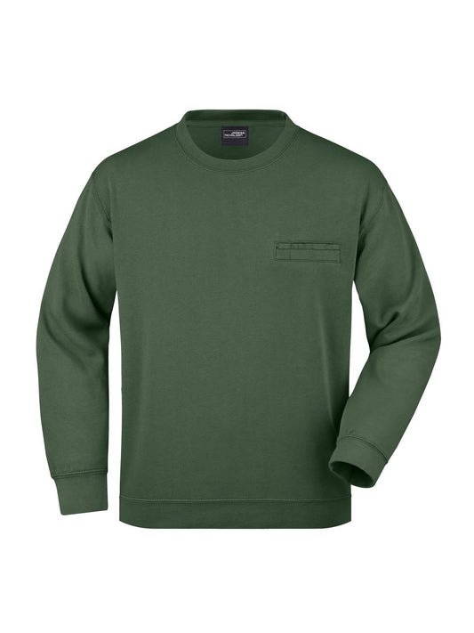 Round Sweat Pocket Herren Sweatshirt / Hoodie – Daiber – Farbe dark-green – individuell veredelbar