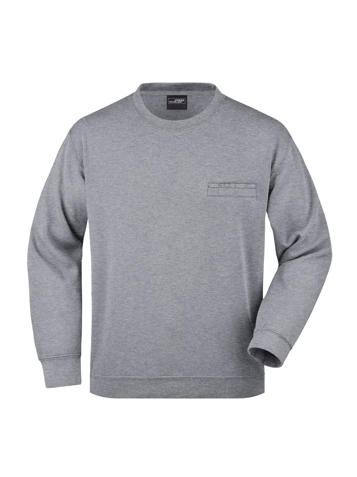 Round Sweat Pocket Herren Sweatshirt / Hoodie – Daiber – Farbe grey-heather – individuell veredelbar