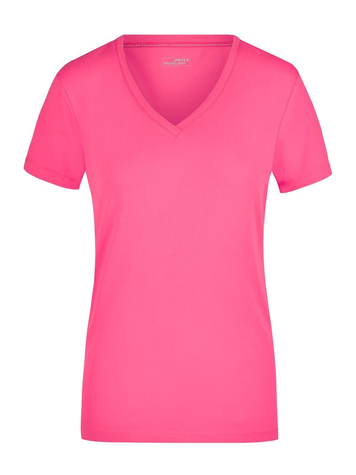 Ladies' Stretch V-T Damen T-Shirt – Daiber – Farbe Pink – individuell veredelbar
