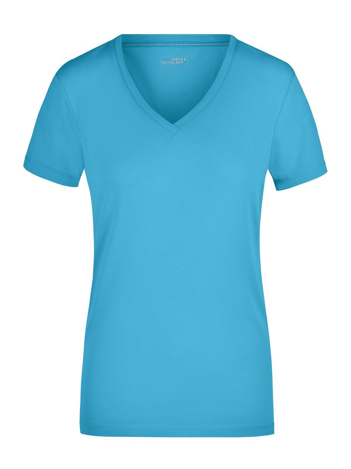 Ladies' Stretch V-T Damen T-Shirt – Daiber – Farbe Türkis – individuell veredelbar