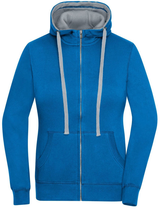 Ladies' Lifestyle Zip-Hoody Damen Sweatshirt / Hoodie – Daiber – Farbe cobalt/grey-heather – individuell veredelbar