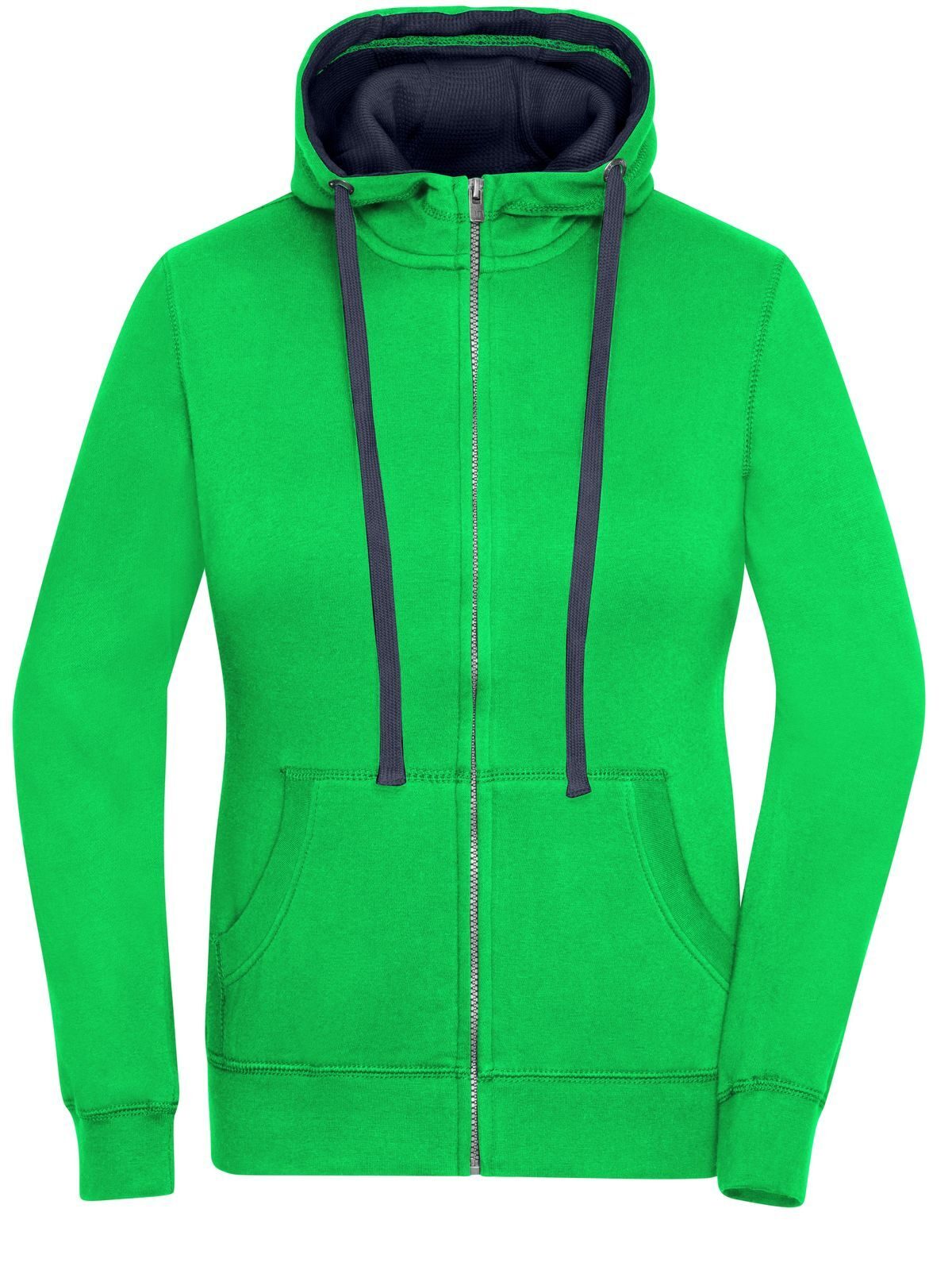 Ladies' Lifestyle Zip-Hoody Damen Sweatshirt / Hoodie – Daiber – Farbe green/navy – individuell veredelbar