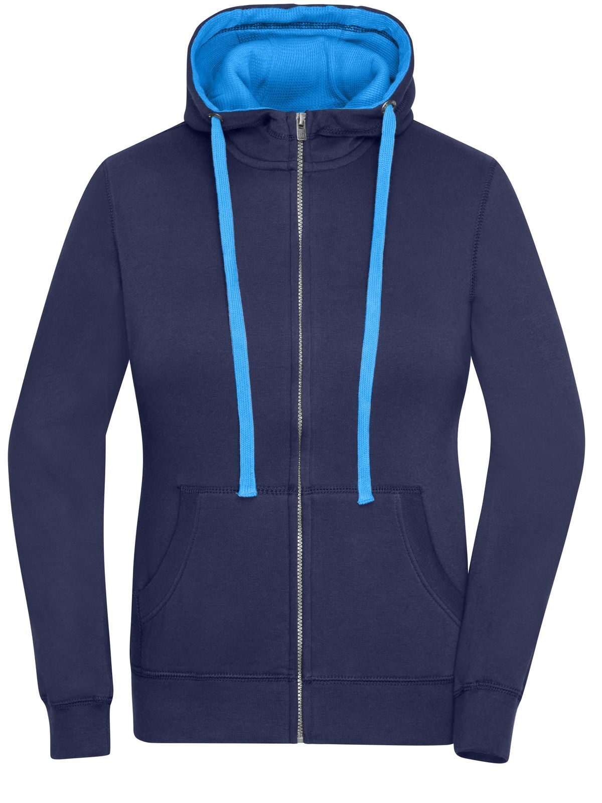 Ladies' Lifestyle Zip-Hoody Damen Sweatshirt / Hoodie – Daiber – Farbe navy/cobalt – individuell veredelbar