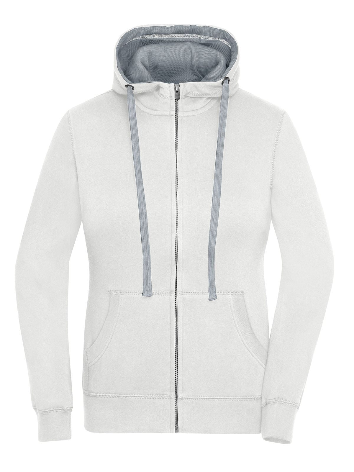 Ladies' Lifestyle Zip-Hoody Damen Sweatshirt / Hoodie – Daiber – Farbe off-white/grey – individuell veredelbar