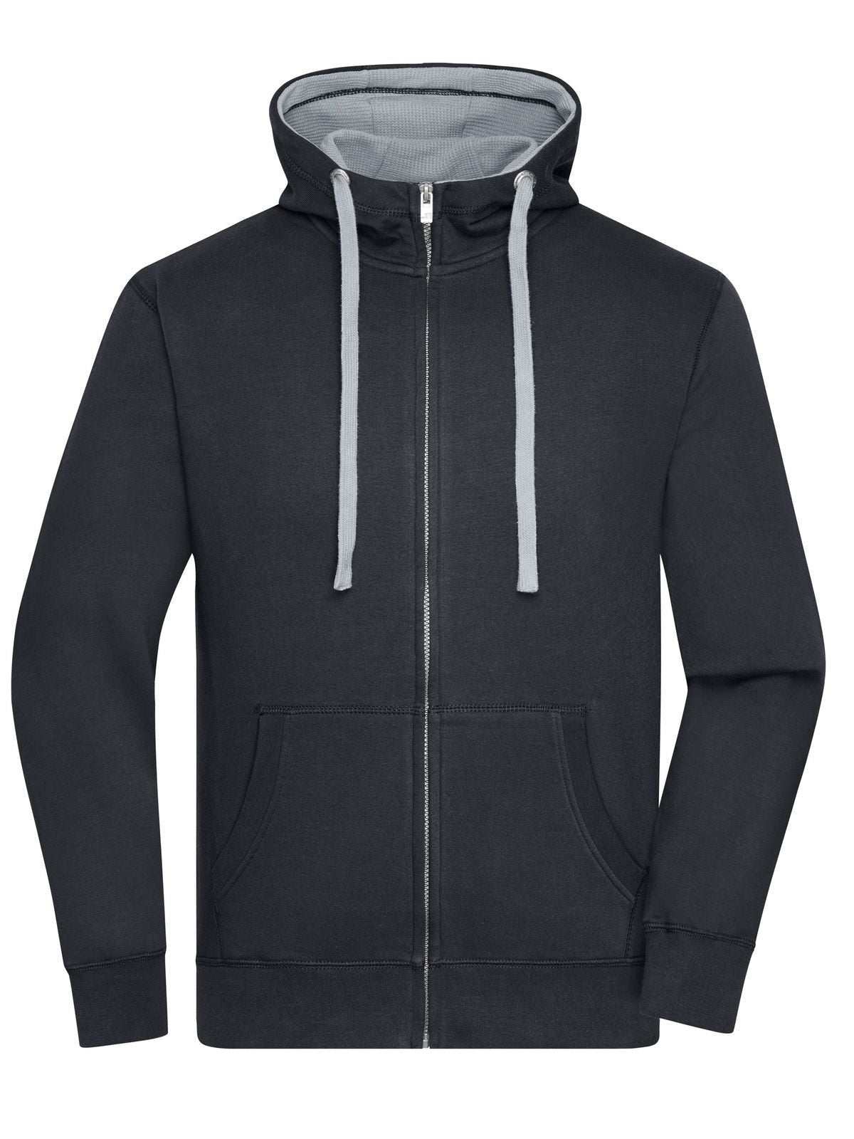 Lifestyle Zip-Hoody Herren Sweatshirt / Hoodie – Daiber – Farbe black/grey heather – individuell veredelbar