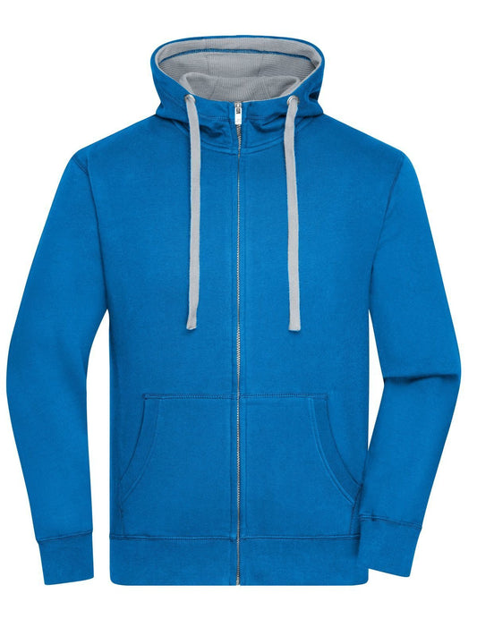 Lifestyle Zip-Hoody Herren Sweatshirt / Hoodie – Daiber – Farbe cobalt/grey-heather – individuell veredelbar