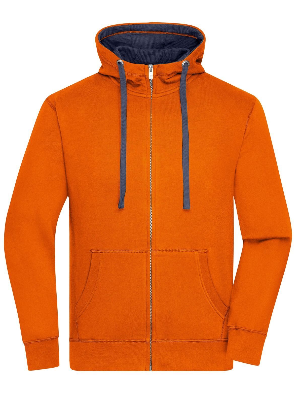 Lifestyle Zip-Hoody Herren Sweatshirt / Hoodie – Daiber – Farbe dark-orange/navy – individuell veredelbar