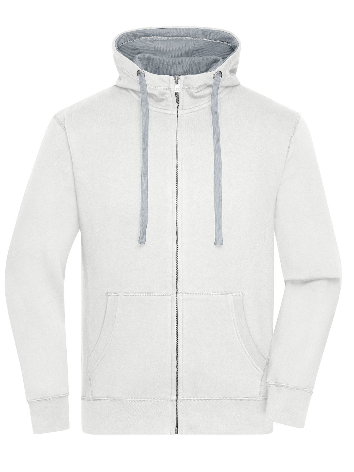 Lifestyle Zip-Hoody Herren Sweatshirt / Hoodie – Daiber – Farbe off-white/grey – individuell veredelbar