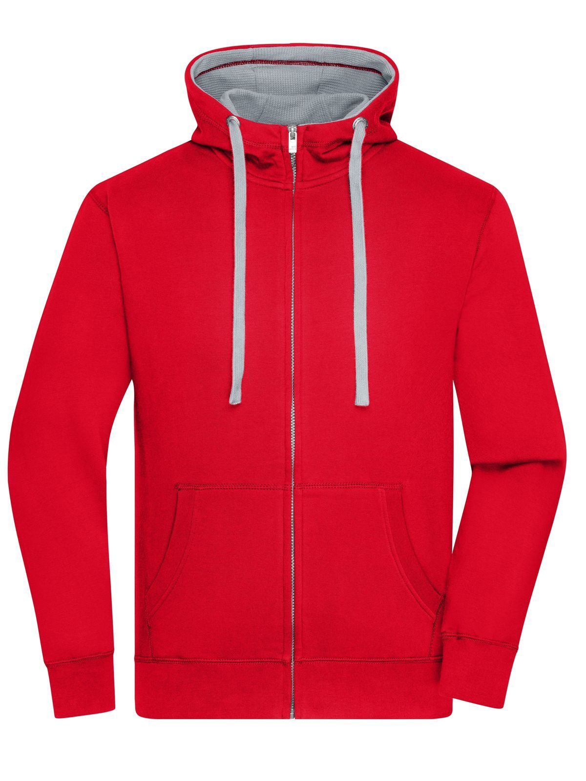 Lifestyle Zip-Hoody Herren Sweatshirt / Hoodie – Daiber – Farbe red/grey-heather – individuell veredelbar