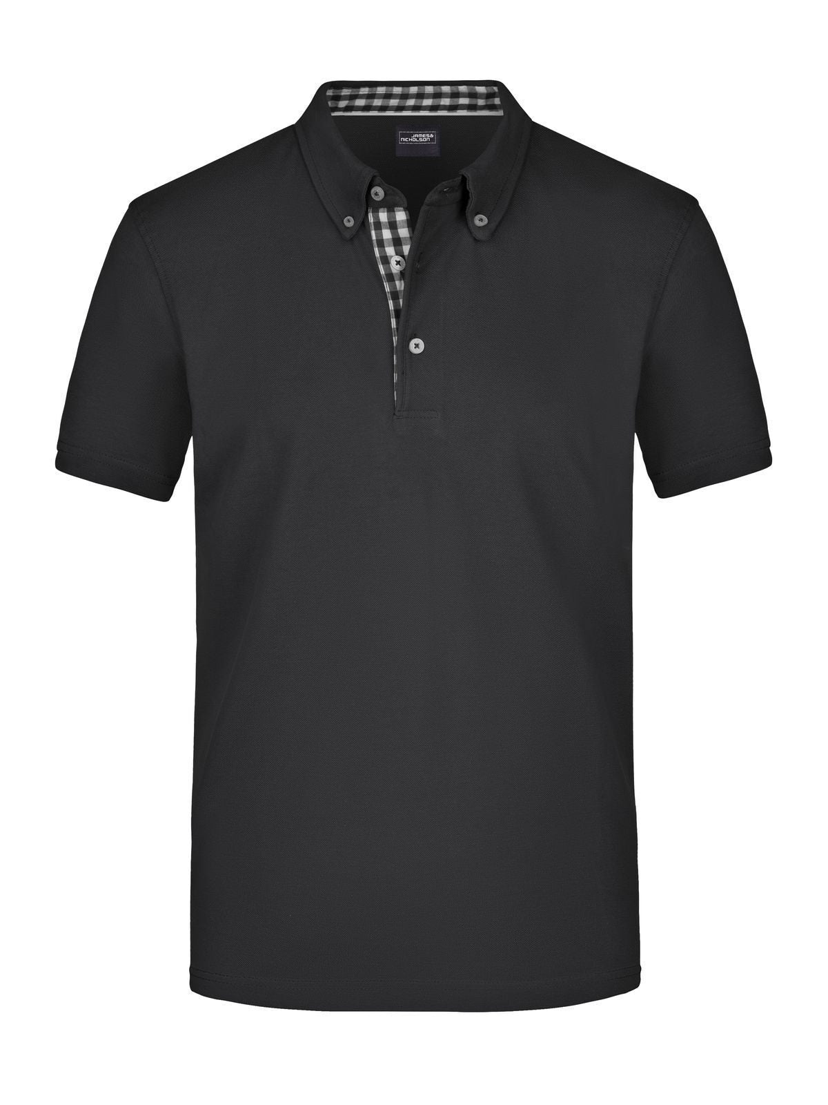 Plain Polo Herren Poloshirt – Daiber – Farbe black/black/white – individuell veredelbar