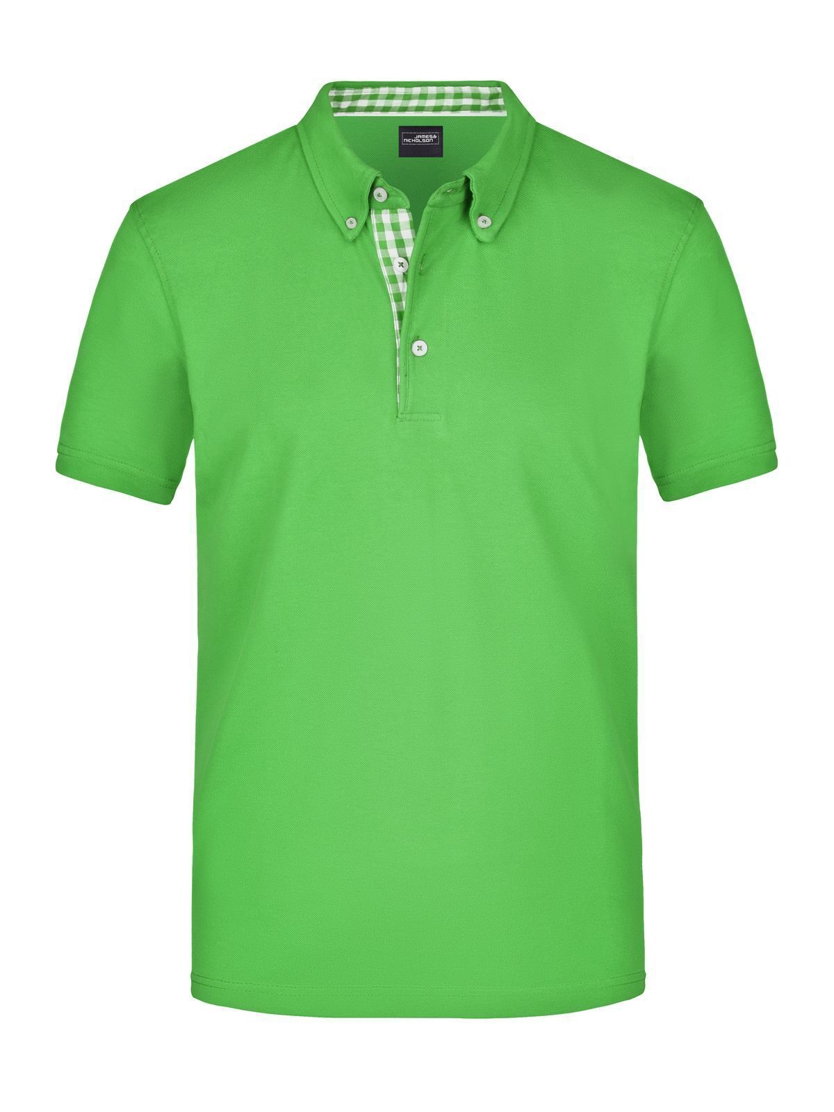 Plain Polo Herren Poloshirt – Daiber – Farbe lime-green/lime-green-white – individuell veredelbar