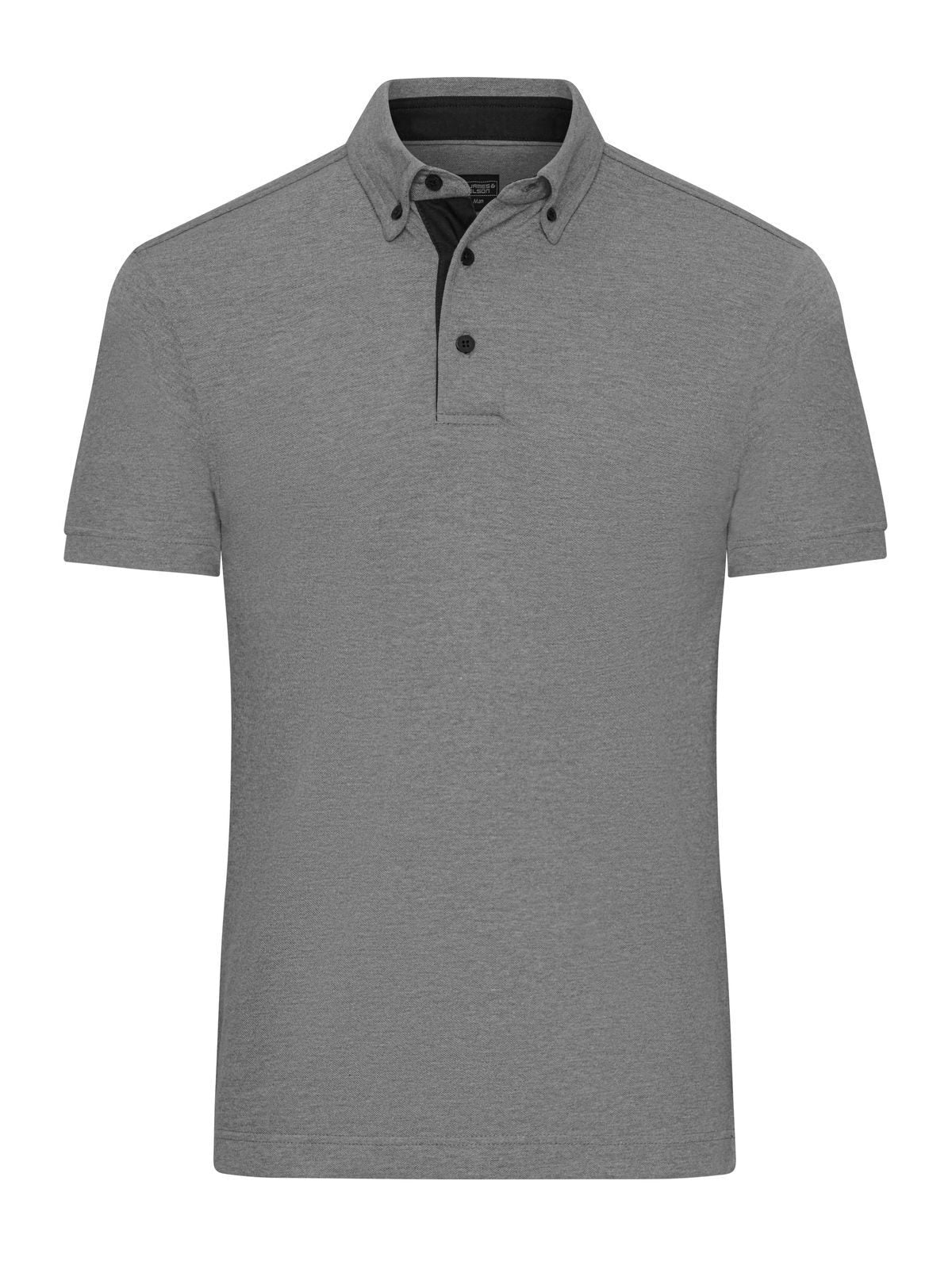 Plain Polo Herren Poloshirt – Daiber – Farbe light-melange/black – individuell veredelbar