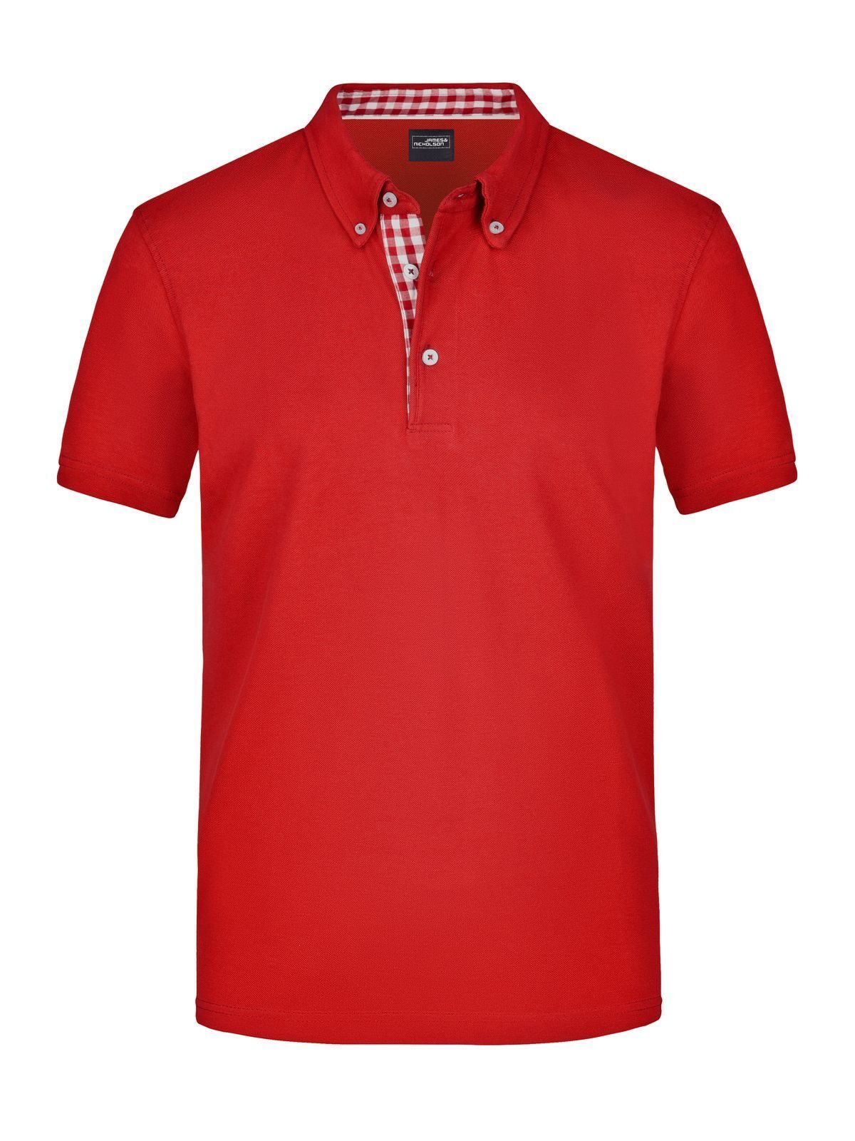 Plain Polo Herren Poloshirt – Daiber – Farbe red/red-white – individuell veredelbar