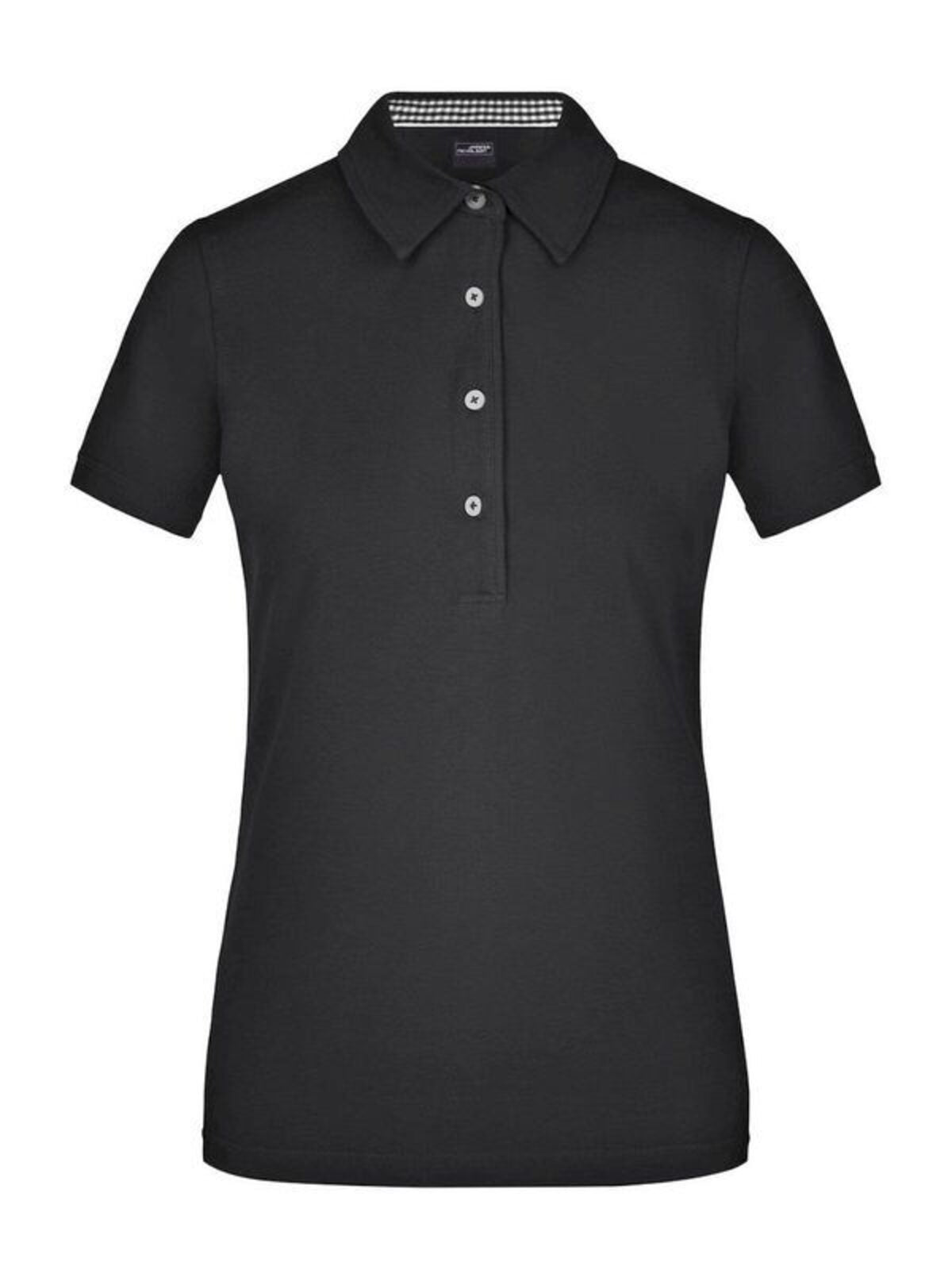 Ladies' Plain Polo Damen Poloshirt – Daiber – Farbe black/black/white – individuell veredelbar