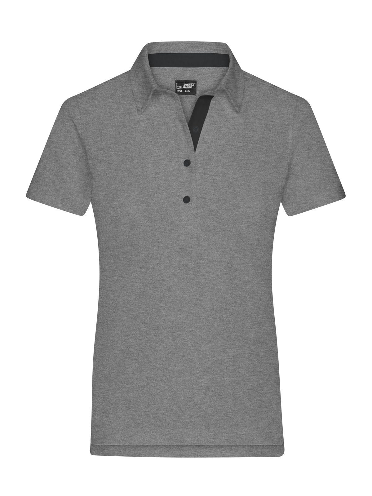 Ladies' Plain Polo Damen Poloshirt – Daiber – Farbe light-melange/black – individuell veredelbar