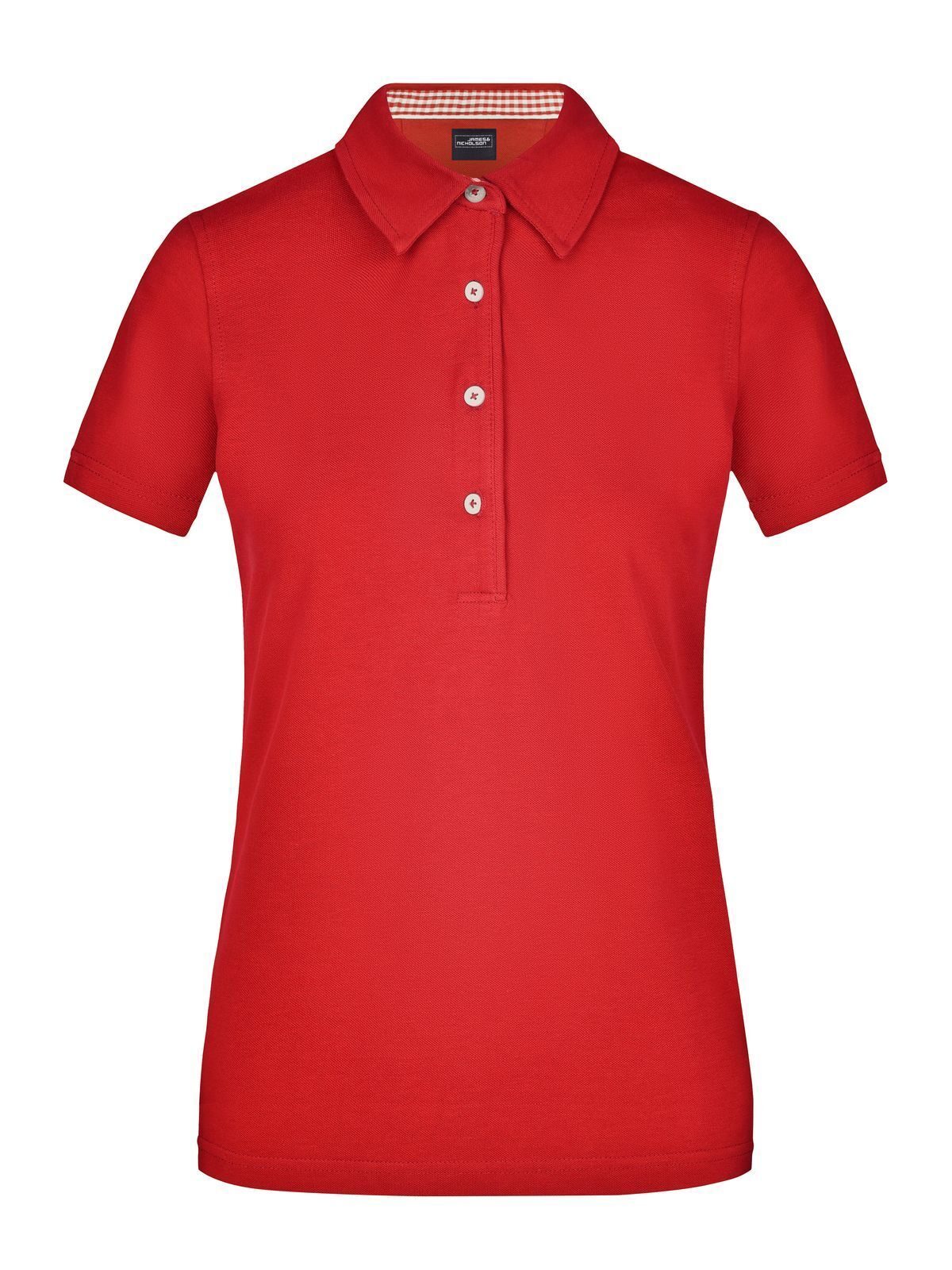 Ladies' Plain Polo Damen Poloshirt – Daiber – Farbe red/red-white – individuell veredelbar