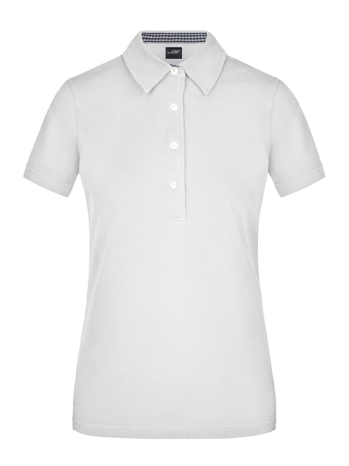 Ladies' Plain Polo Damen Poloshirt – Daiber – Farbe white/navy-white – individuell veredelbar