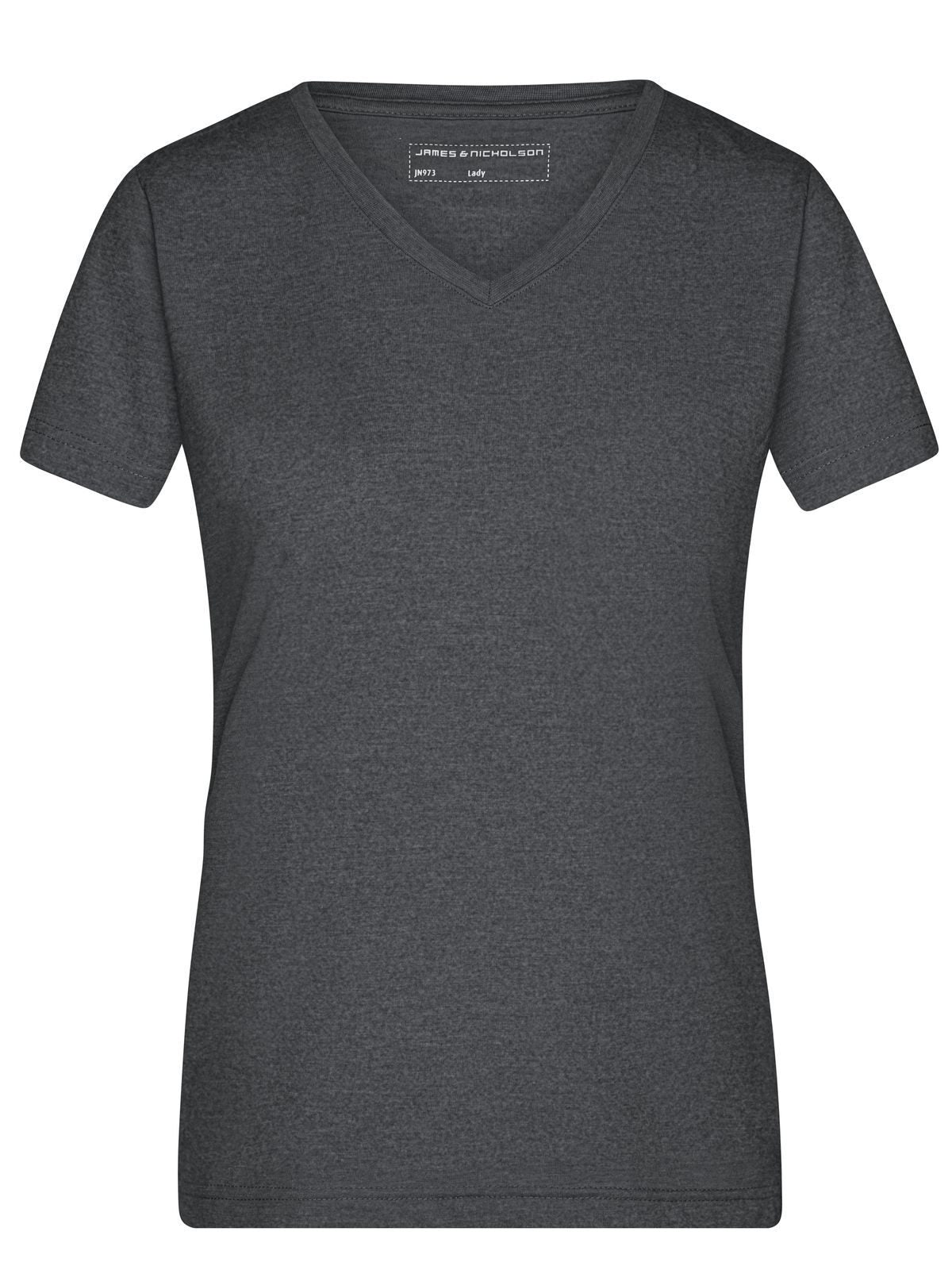Ladies' Heather Damen T-Shirt – Daiber – Farbe black-melange – individuell veredelbar