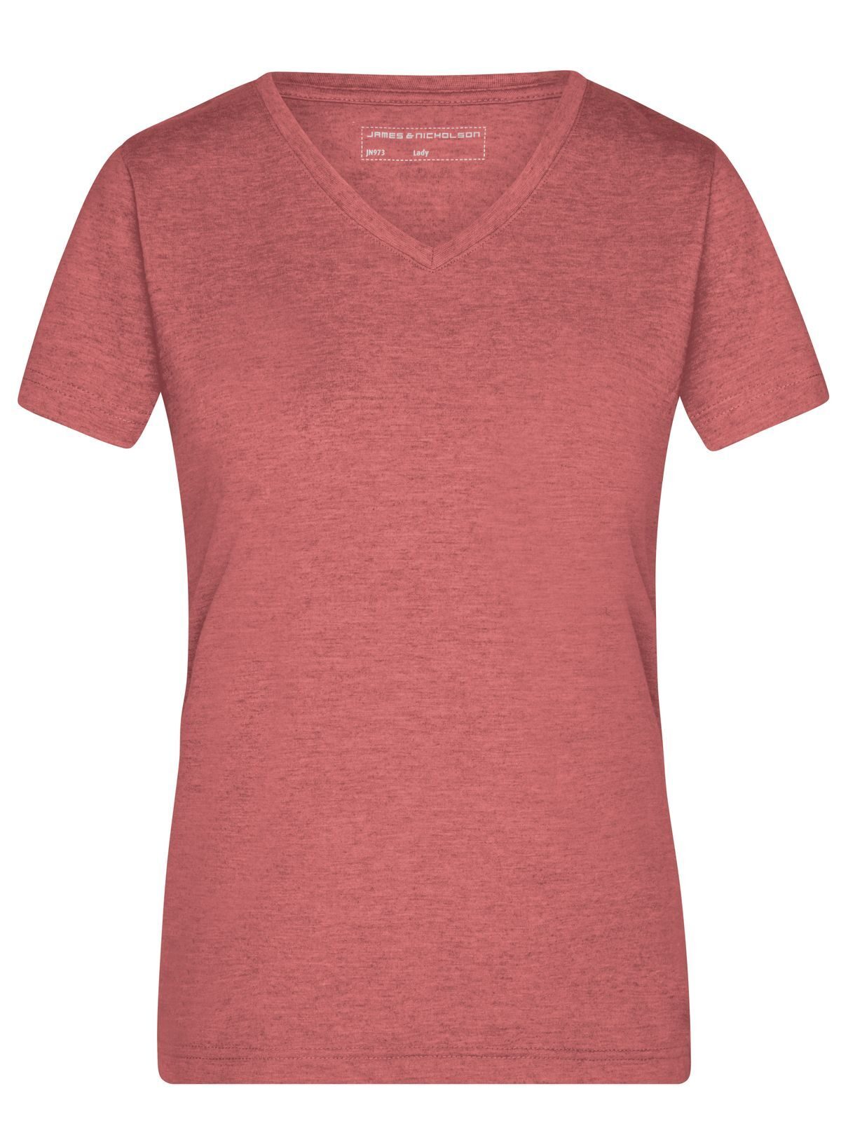 Ladies' Heather Damen T-Shirt – Daiber – Farbe red-melange – individuell veredelbar