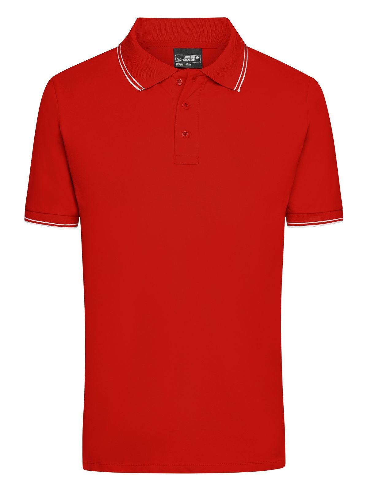 Polo Herren Poloshirt – Daiber – Farbe tomato/white – individuell veredelbar