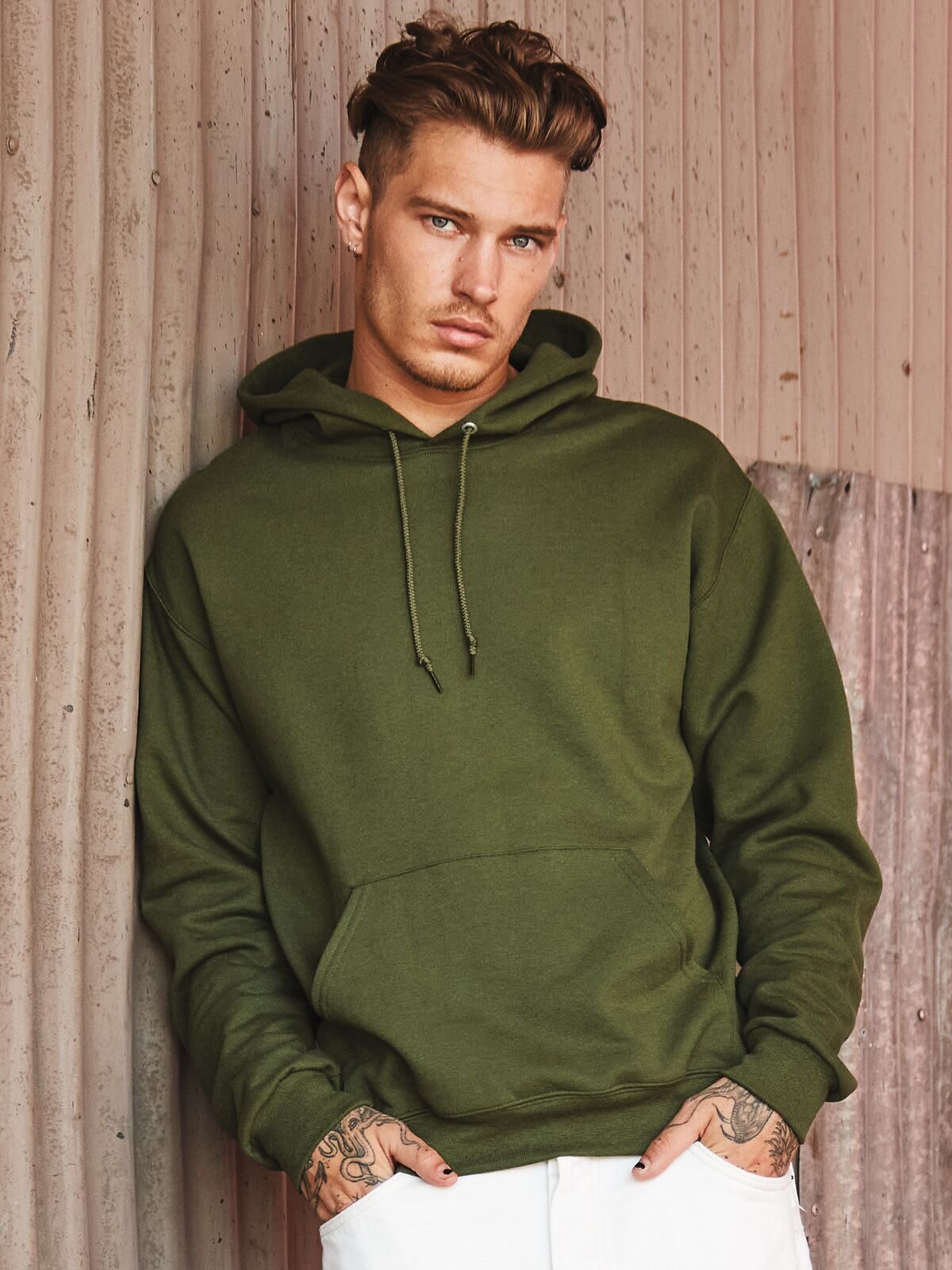 Nublend Hooded Sweatshirt Sweatshirt / Hoodie – Jerzees – Farbe Athletic Heather – individuell veredelbar