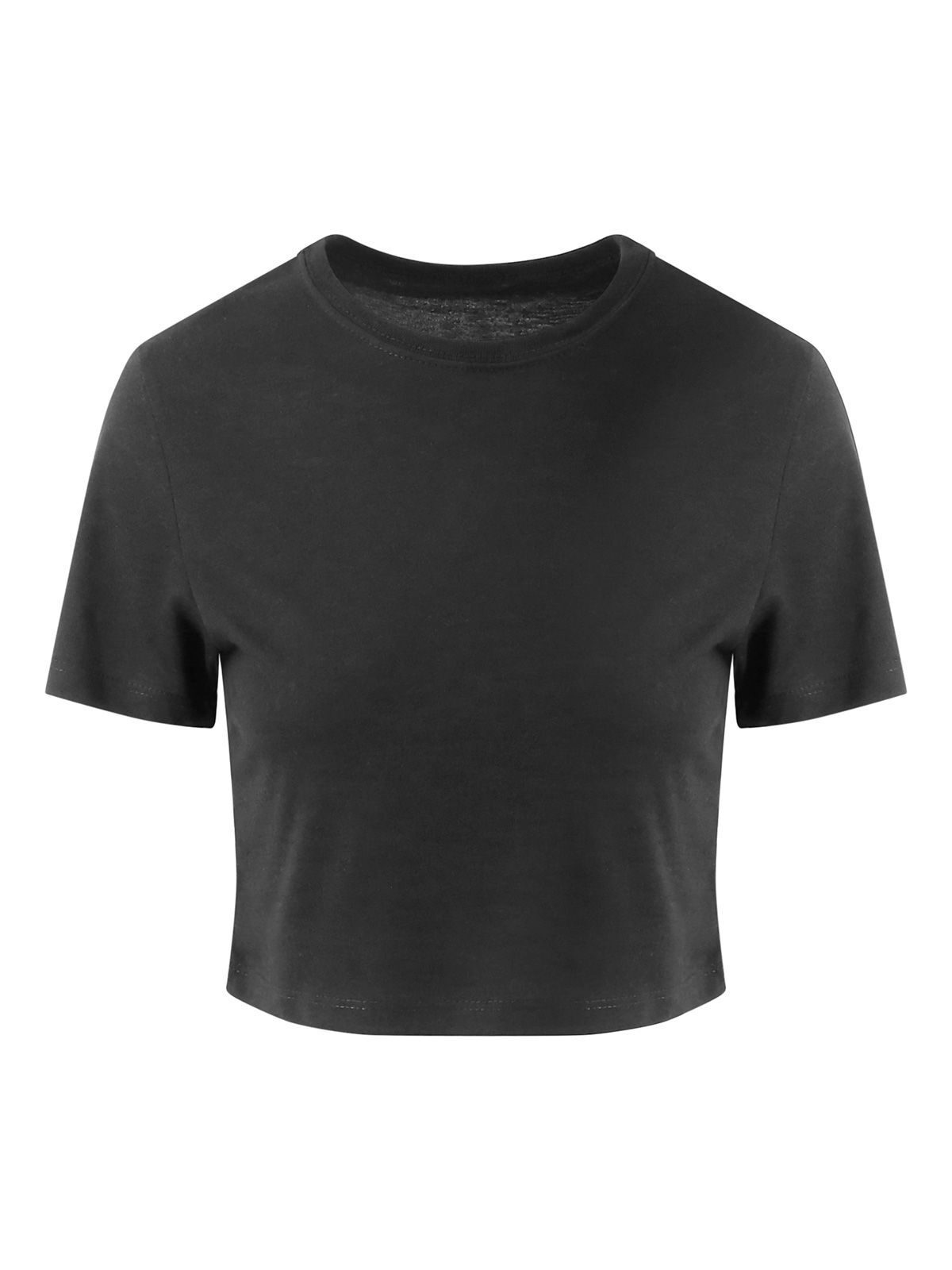 Girlie Tri-Blend Cropped T T-Shirt – Just Ts by AWDis – Farbe Solid Black – individuell veredelbar