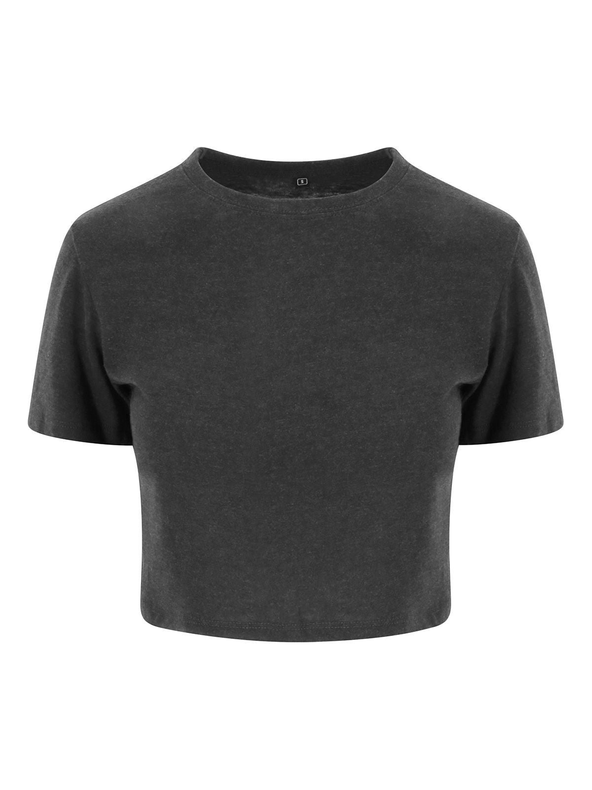 Girlie Tri-Blend Cropped T T-Shirt – Just Ts by AWDis – Farbe Heather Black – individuell veredelbar