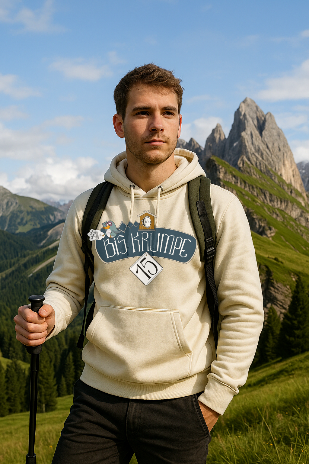 Hoodie „Bis Krumpe 15“ – LA1970 · Design von Jochen Gasser