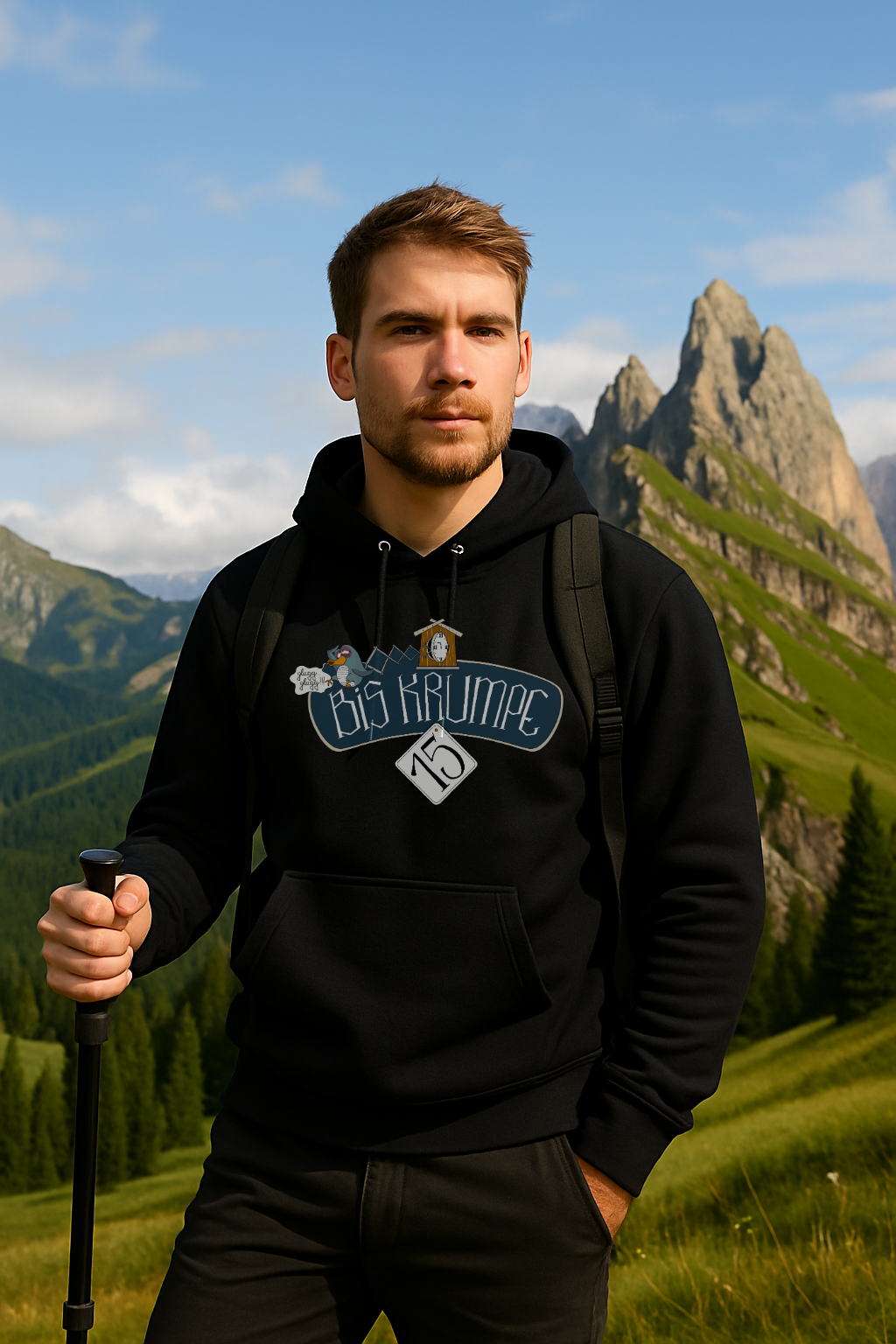 Hoodie „Bis Krumpe 15“ – LA1970 · Design von Jochen Gasser