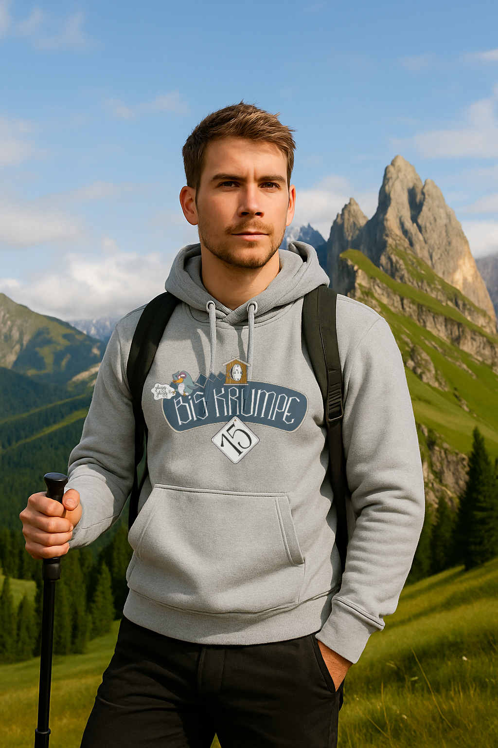 Hoodie „Bis Krumpe 15“ – LA1970 · Design von Jochen Gasser