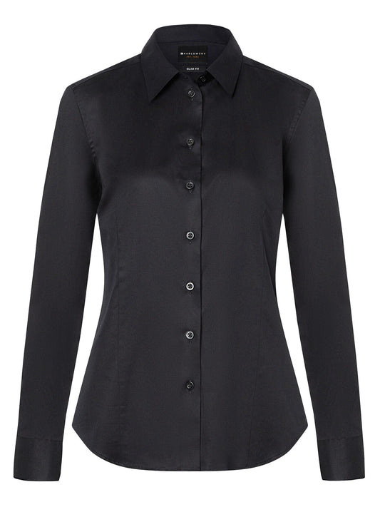 Ladies' Long Sleeve Shirt Damen Hemd / Bluse – Karlowsky – Farbe Schwarz – individuell veredelbar