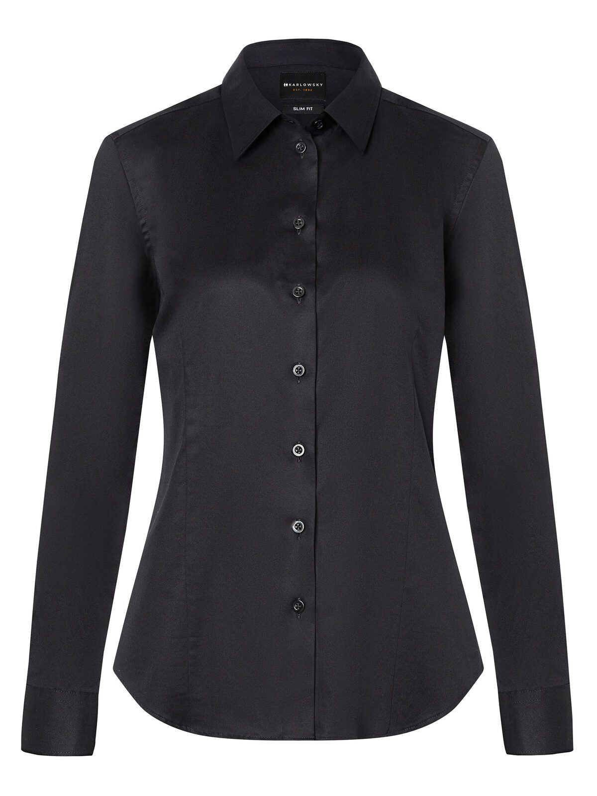 Ladies' Shirt with 3/4- Sleeve Damen Hemd / Bluse – Karlowsky – Farbe Schwarz – individuell veredelbar