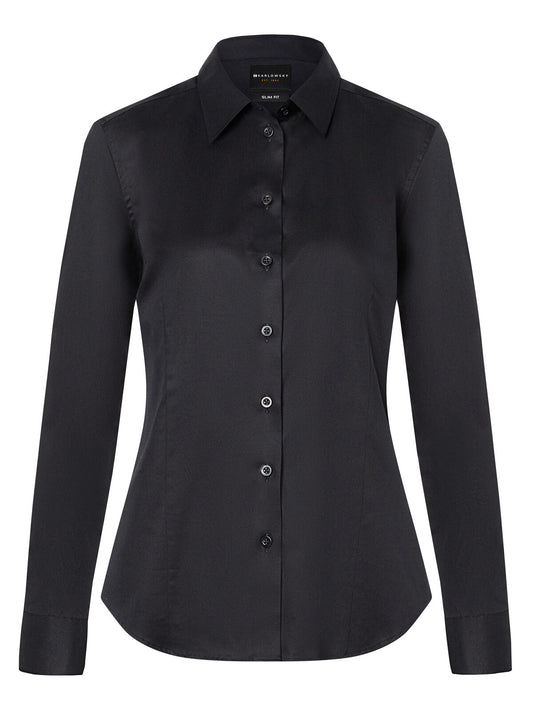 Ladies' Shirt with 3/4- Sleeve Damen Hemd / Bluse – Karlowsky – Farbe Schwarz – individuell veredelbar
