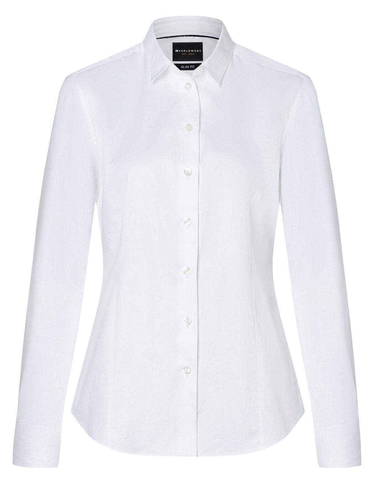 Ladies' Shirt with 3/4- Sleeve Damen Hemd / Bluse – Karlowsky – Farbe Weiß – individuell veredelbar