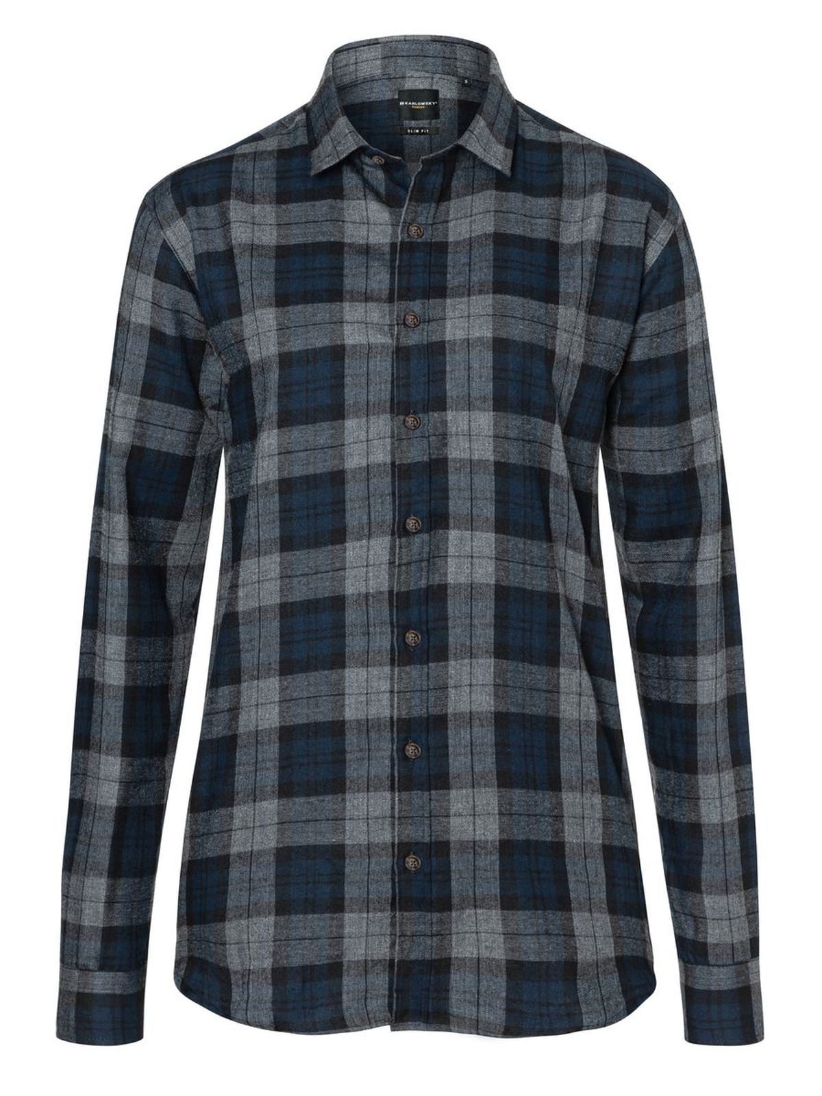 Ladies' checked blouse Urban-Style Damen Hemd / Bluse – Karlowsky – Farbe Navy – individuell veredelbar