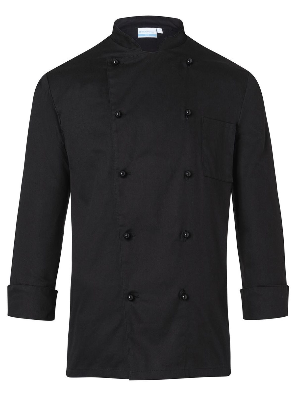 Chef Jacket Basic Unisex Schürze / Kasack – Karlowsky – Farbe Schwarz – individuell veredelbar