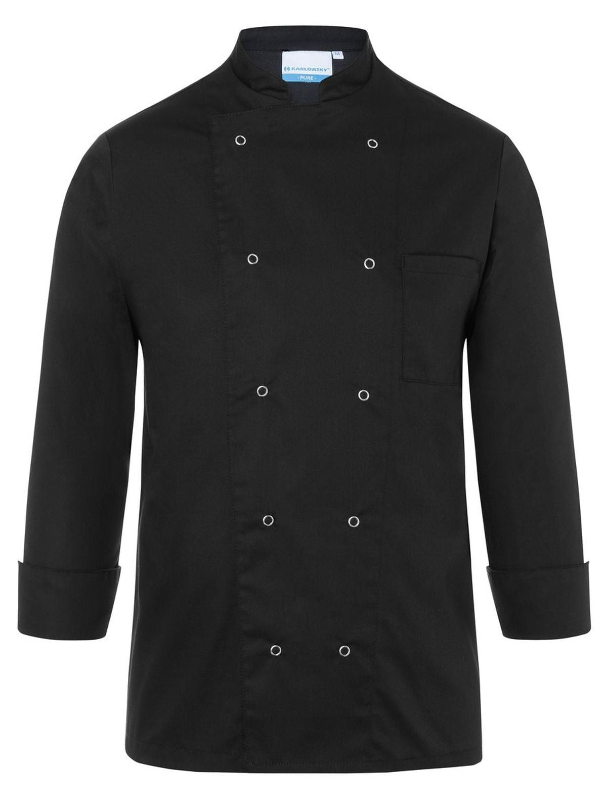 Chef Jacket Basic Schürze / Kasack – Karlowsky – Farbe Schwarz – individuell veredelbar