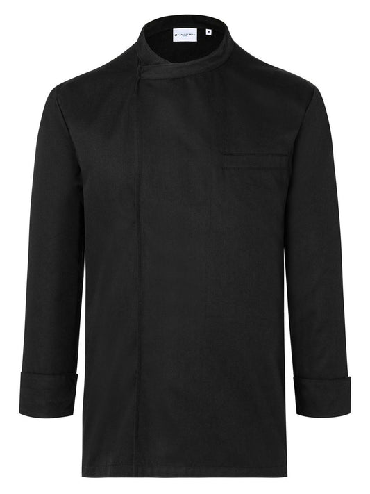 Pull-over Chef's Shirt Long-Sleeve Basic Herren Schürze / Kasack – Karlowsky – Farbe Schwarz – individuell veredelbar