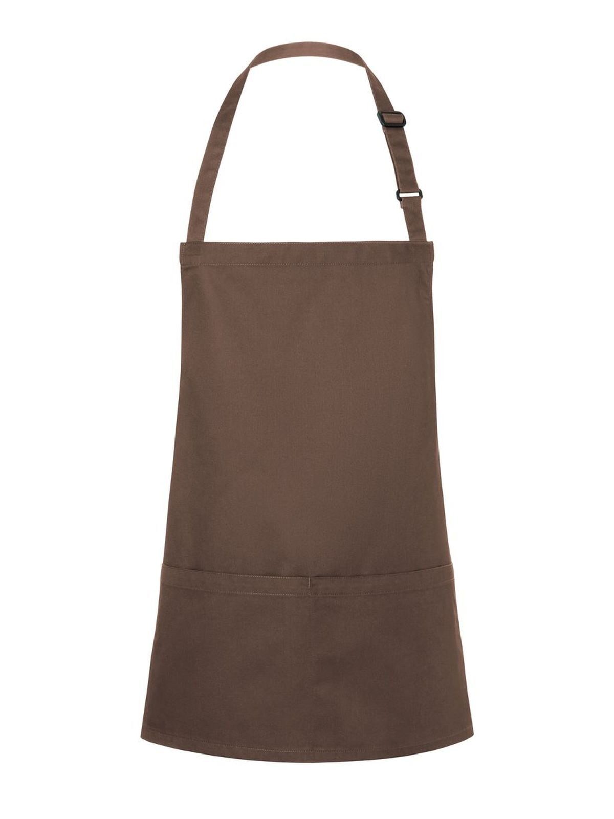 Short Bib Apron Basic With Buckle And Pocket Herren Schürze / Kasack – Karlowsky – Farbe Light-Brown – individuell veredelbar
