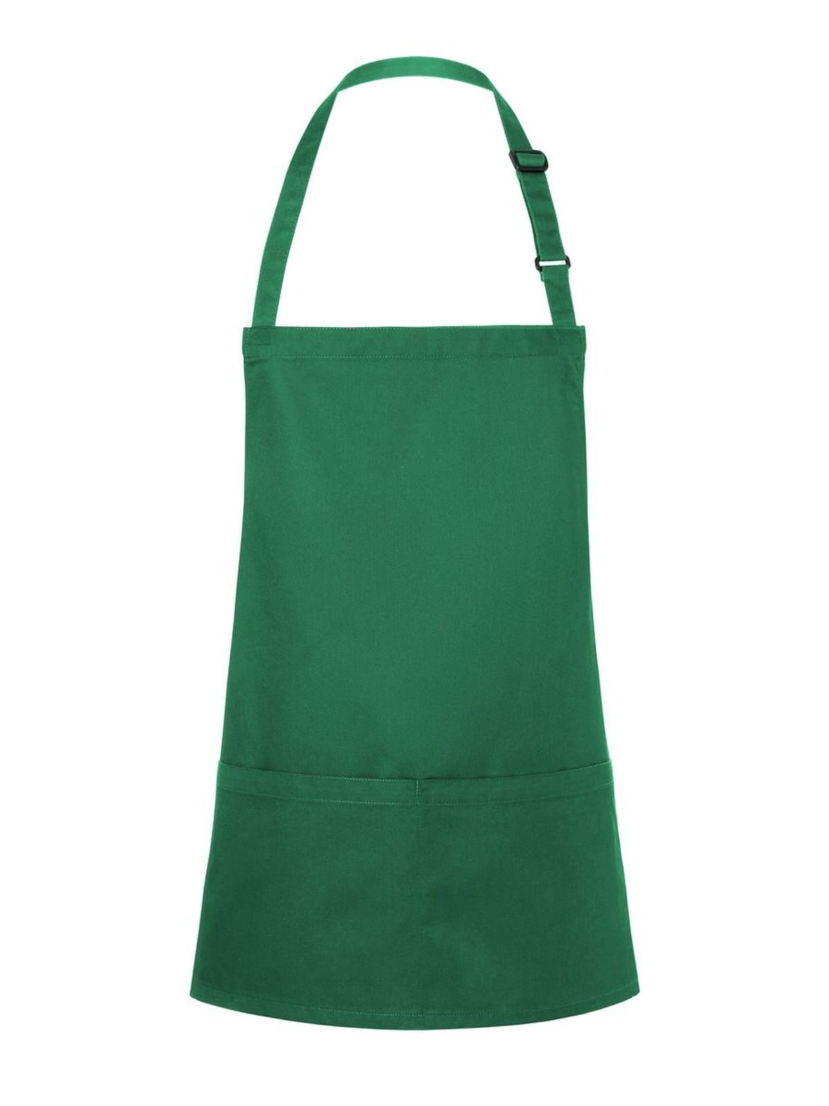 Short Bib Apron Basic With Buckle And Pocket Herren Schürze / Kasack – Karlowsky – Farbe Waldgrün – individuell veredelbar
