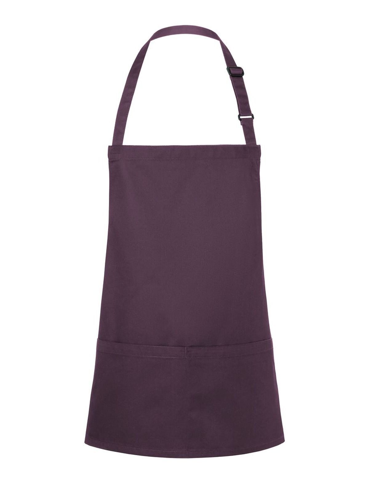 Short Bib Apron Basic With Buckle And Pocket Herren Schürze / Kasack – Karlowsky – Farbe Aubergine – individuell veredelbar