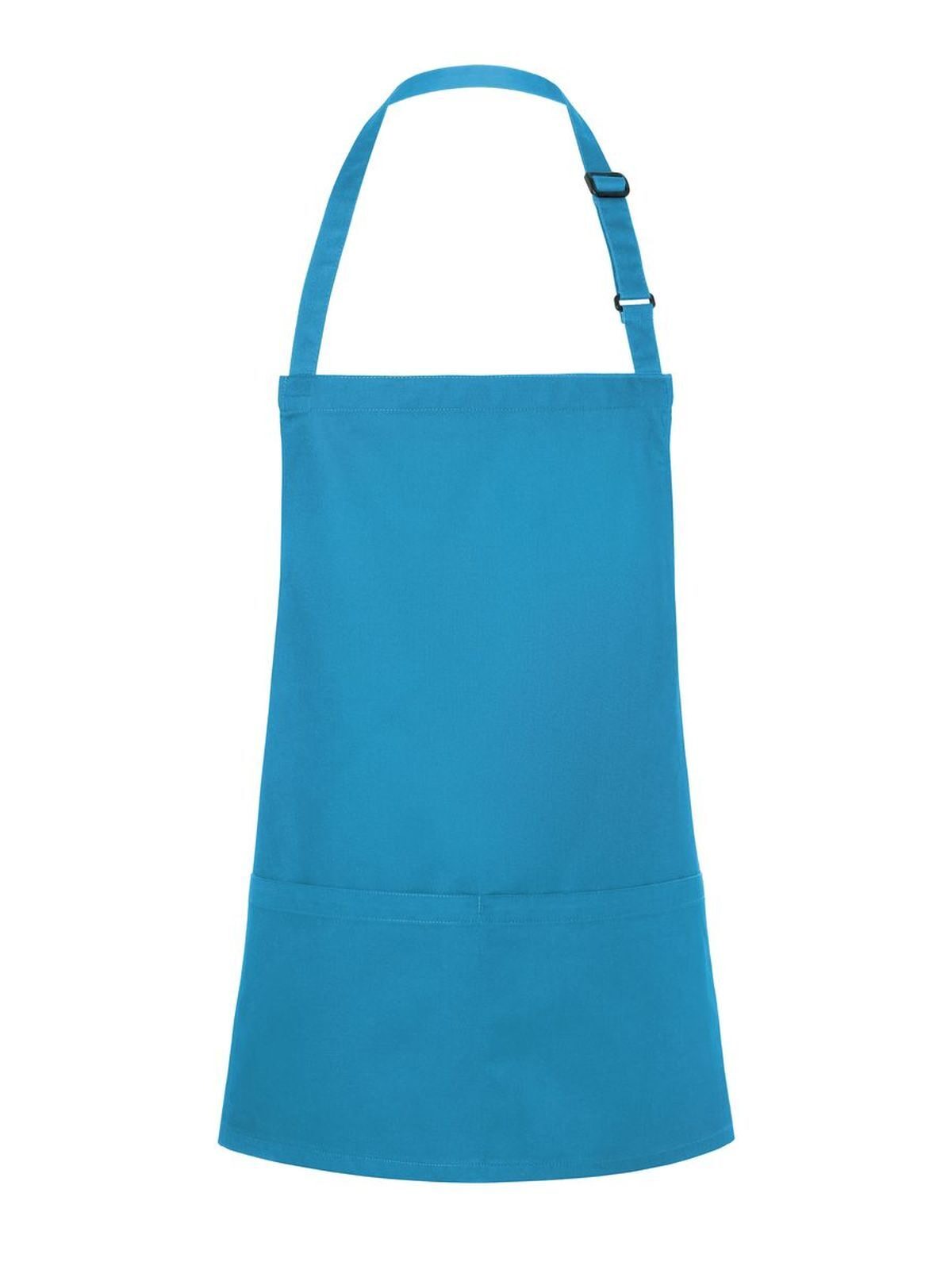 Short Bib Apron Basic With Buckle And Pocket Herren Schürze / Kasack – Karlowsky – Farbe Türkis – individuell veredelbar