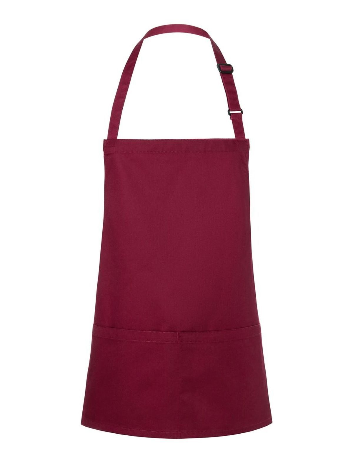 Short Bib Apron Basic With Buckle And Pocket Herren Schürze / Kasack – Karlowsky – Farbe Bordeaux – individuell veredelbar