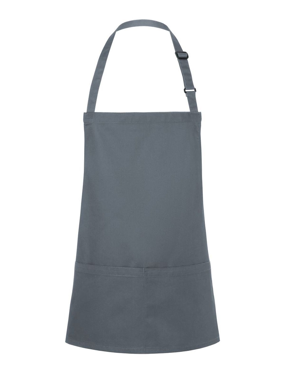 Short Bib Apron Basic With Buckle And Pocket Herren Schürze / Kasack – Karlowsky – Farbe Anthrazit – individuell veredelbar