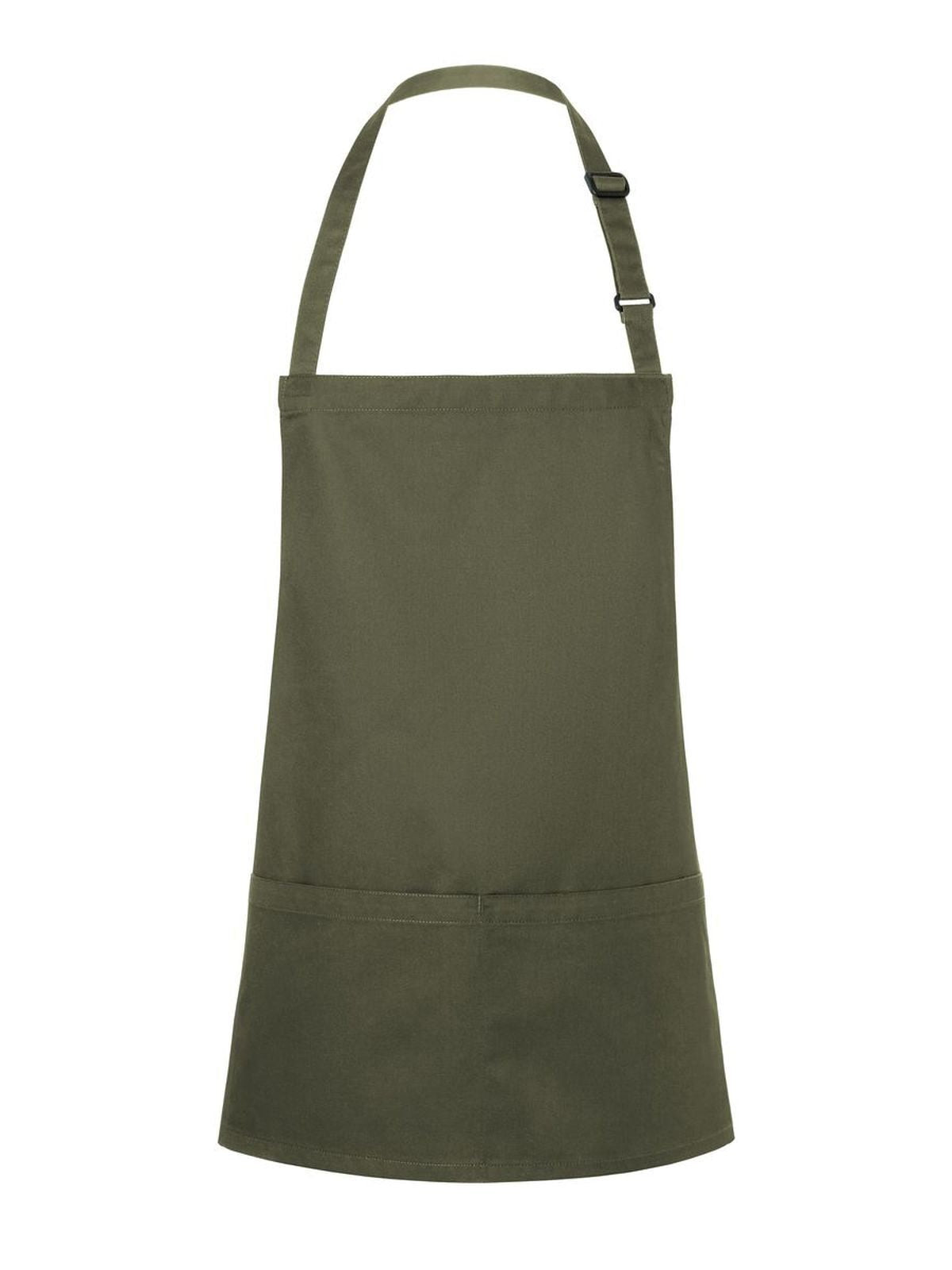 Short Bib Apron Basic With Buckle And Pocket Herren Schürze / Kasack – Karlowsky – Farbe Moss Green – individuell veredelbar