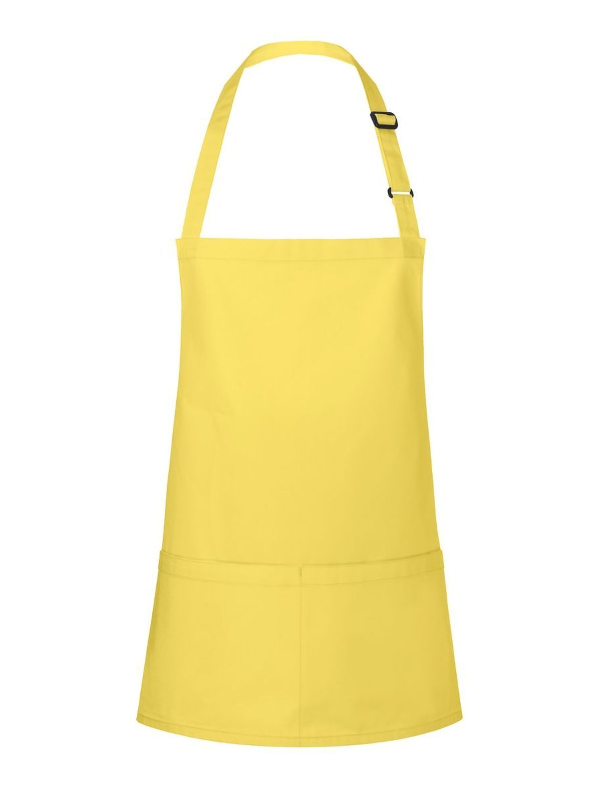 Short Bib Apron Basic With Buckle And Pocket Herren Schürze / Kasack – Karlowsky – Farbe Sunny Yellow – individuell veredelbar