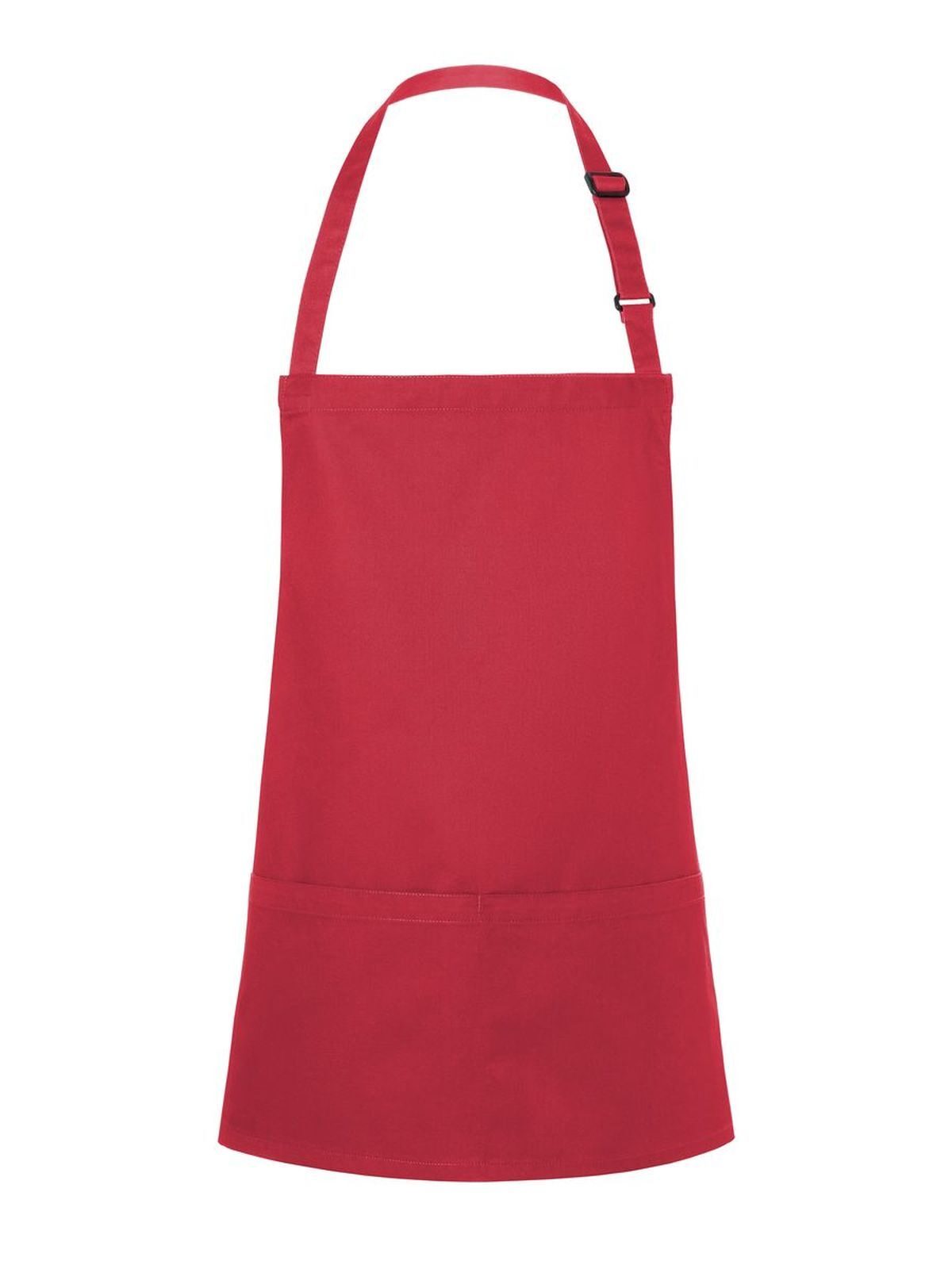 Short Bib Apron Basic With Buckle And Pocket Herren Schürze / Kasack – Karlowsky – Farbe Raspberry – individuell veredelbar