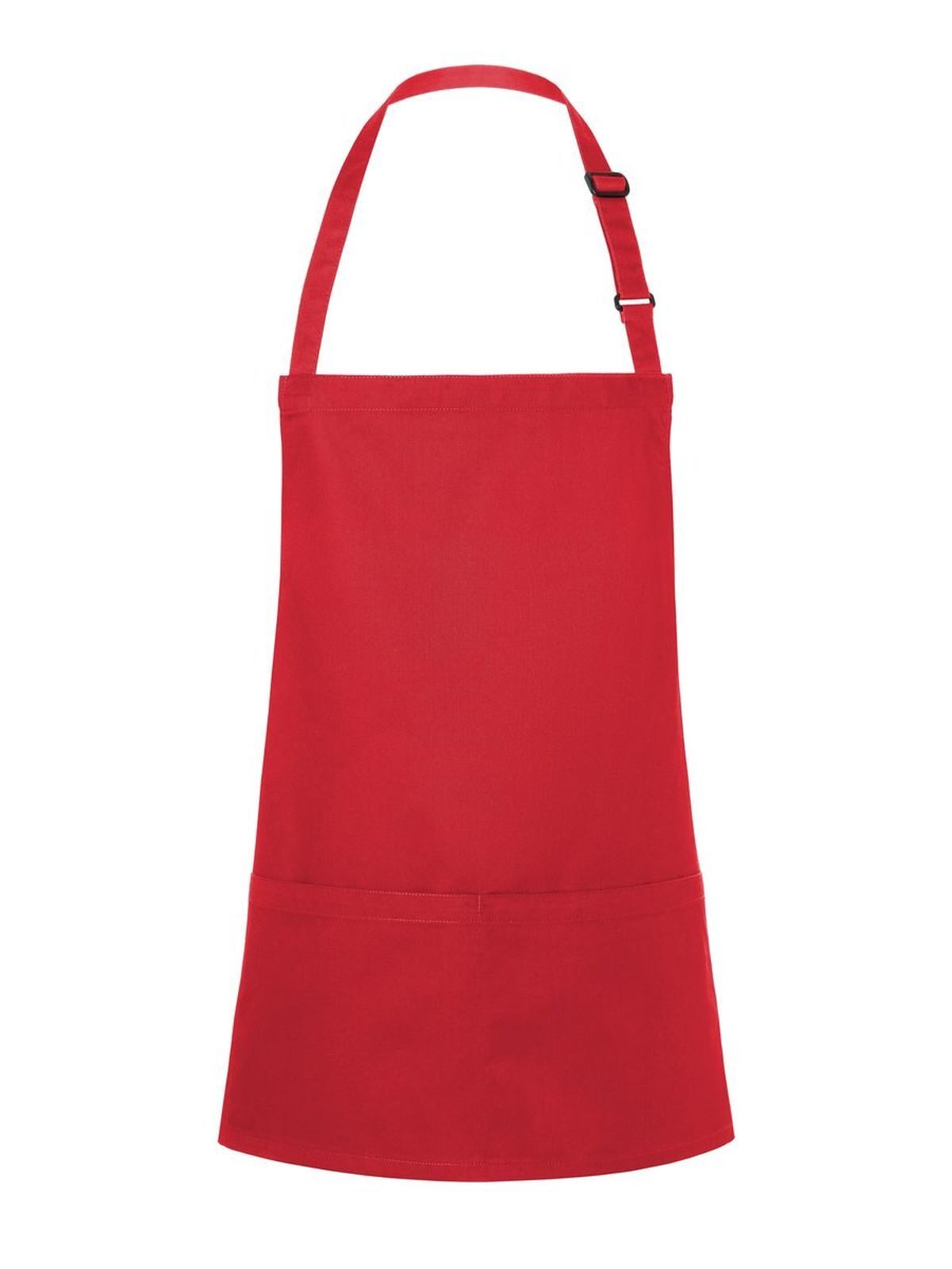 Short Bib Apron Basic With Buckle And Pocket Herren Schürze / Kasack – Karlowsky – Farbe Rot – individuell veredelbar